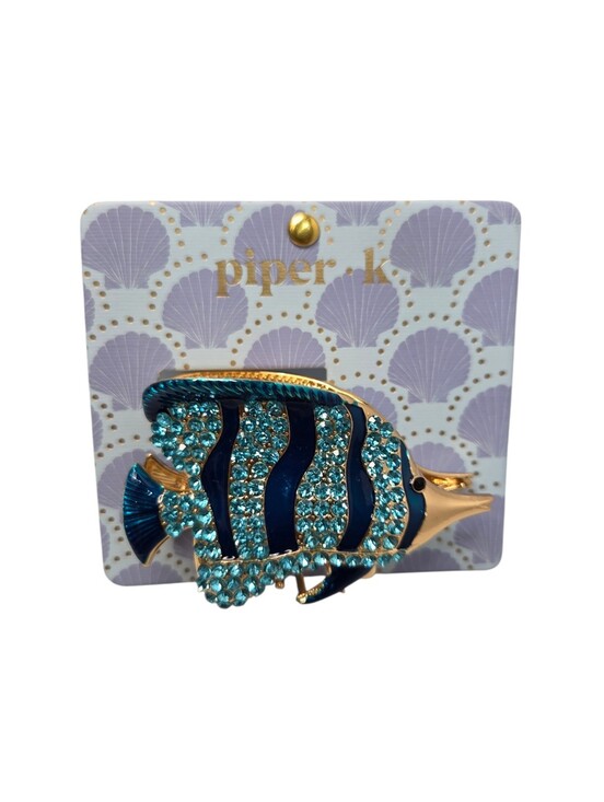 ?▪️piper k ▪️UK Blue Crystal Fish Hair Metal Claw Clip
